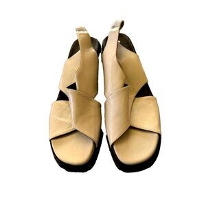 NEW Sudini Leather Open Toe Slip On Shoes Italy Size 10 N